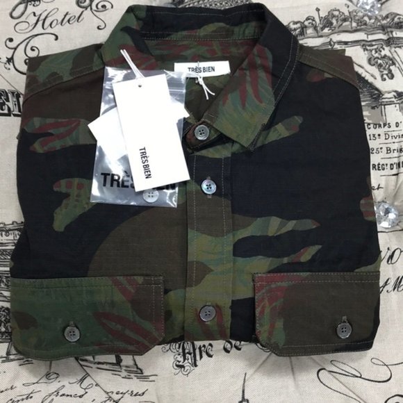 TRÈS BIEN Camo Heavy Cotton Shirt Jacket - Picture 10 of 10